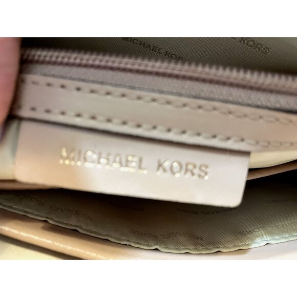 Michael Kors Tote Bag Brown Logo Print Leather Trim Style 30T8TN1T1B Authenticat - Picture 8 of 16